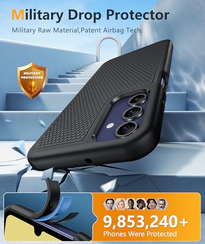 Image of FNTCASE for Galaxy A15-5G Phone Case - Samsung A15 5G Magnetic Cover [Fit for Magsafe] with Screen Protector, Anti-Slip Textured, TPU+PC Dual Layer Shockproof, Military Grade Drop Protection (Black)