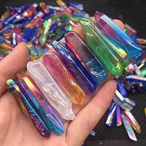 Vista 2 de Acxico 3.53 oz Titanium Rainbow Aura Lemuriano Cuarzo Crystal Point Curación
