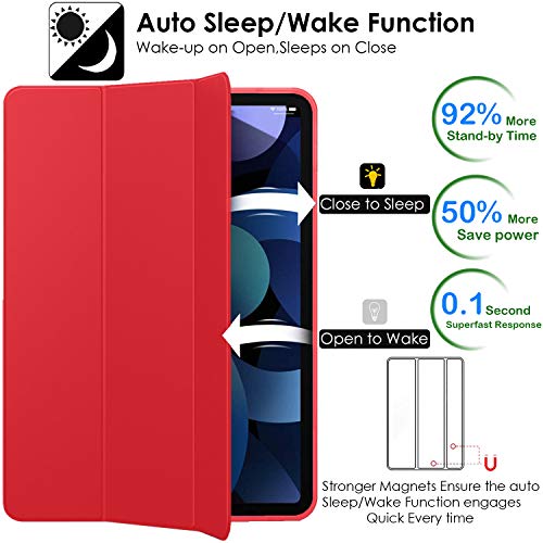 Image of DuraSafe Cases for iPad Air 4 5 6 Gen 2020 2022 2024 Air 11 A2588 A2589 A2591 A2316 MM9E3HN /A MM9D3HN /A MME23HN /A MM9C3HN /A MM9F3HN /A MYFQ2HN /A MYFM2HN /A MYFR2HN /A MYFP2HN /A MM9N3HN /A - Red