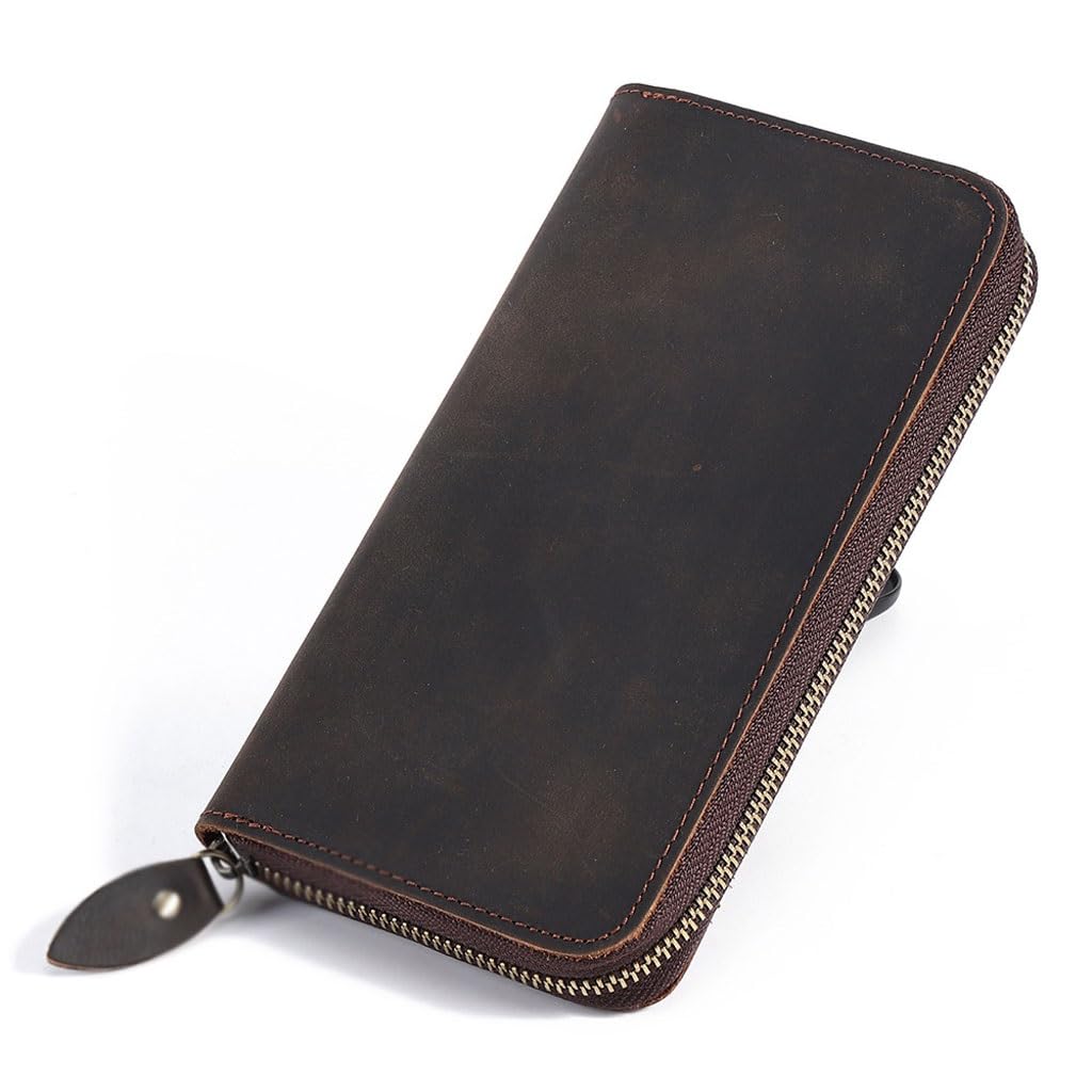 Portefeuille homme grand format en cuir pour organiser cartes et billets