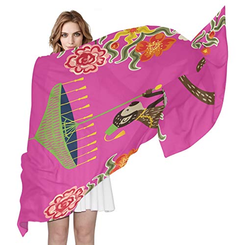 Japanese Fishes Colorful Women Long Silk Scarf Shawl Wrap Stole3