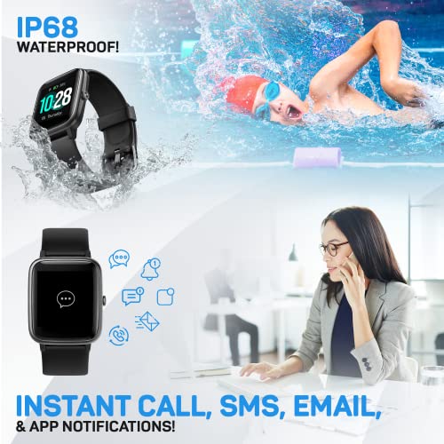 Image of Pro-Fit Move VeryFitPro Smart Watch IP68 Waterproof Fitness Tracker Heart Rate Monitor Step Counter (ID205L) (Black)