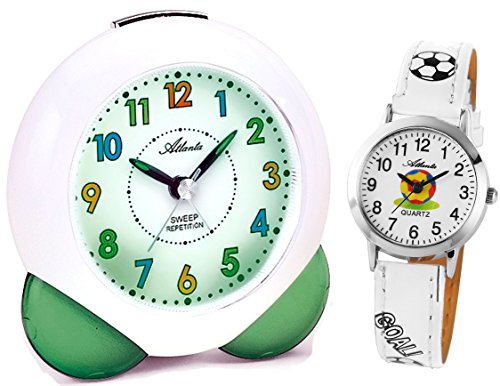 Preisvergleich Produktbild Kinderwecker für Jungen mit Fußball Armbanduhr - 1733-6 KAU