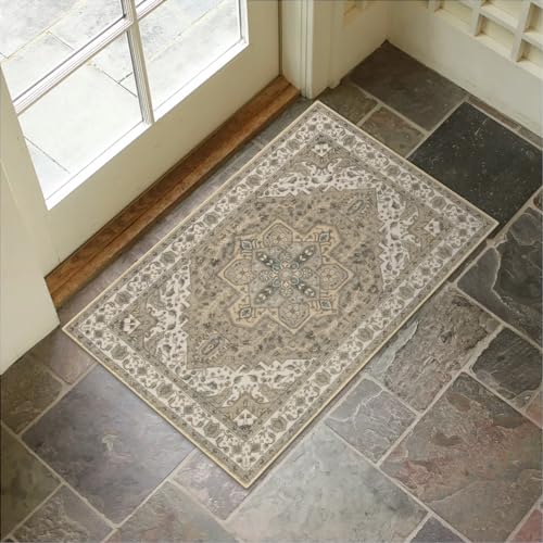 Collive Washable Indoor Doormat, Non Slip Retro Floor Mat 20