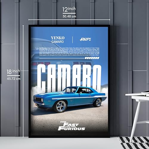 Image of Posternet YENKO Camaro Wall Poster Frames | 12x18 inch | Fast and Furious Themed JDM Cars | Hanging Wall Artwork Frames for Living Room, Bedroom, Office and Etc