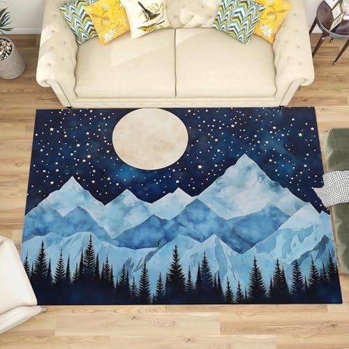 Tapis design moderne montagnes pour salle à manger chic