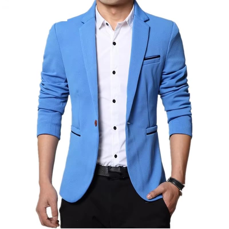 Men's Slim Fit Suit Jacket Plus Size Wedding Casual Blazer for Men-Khaki4