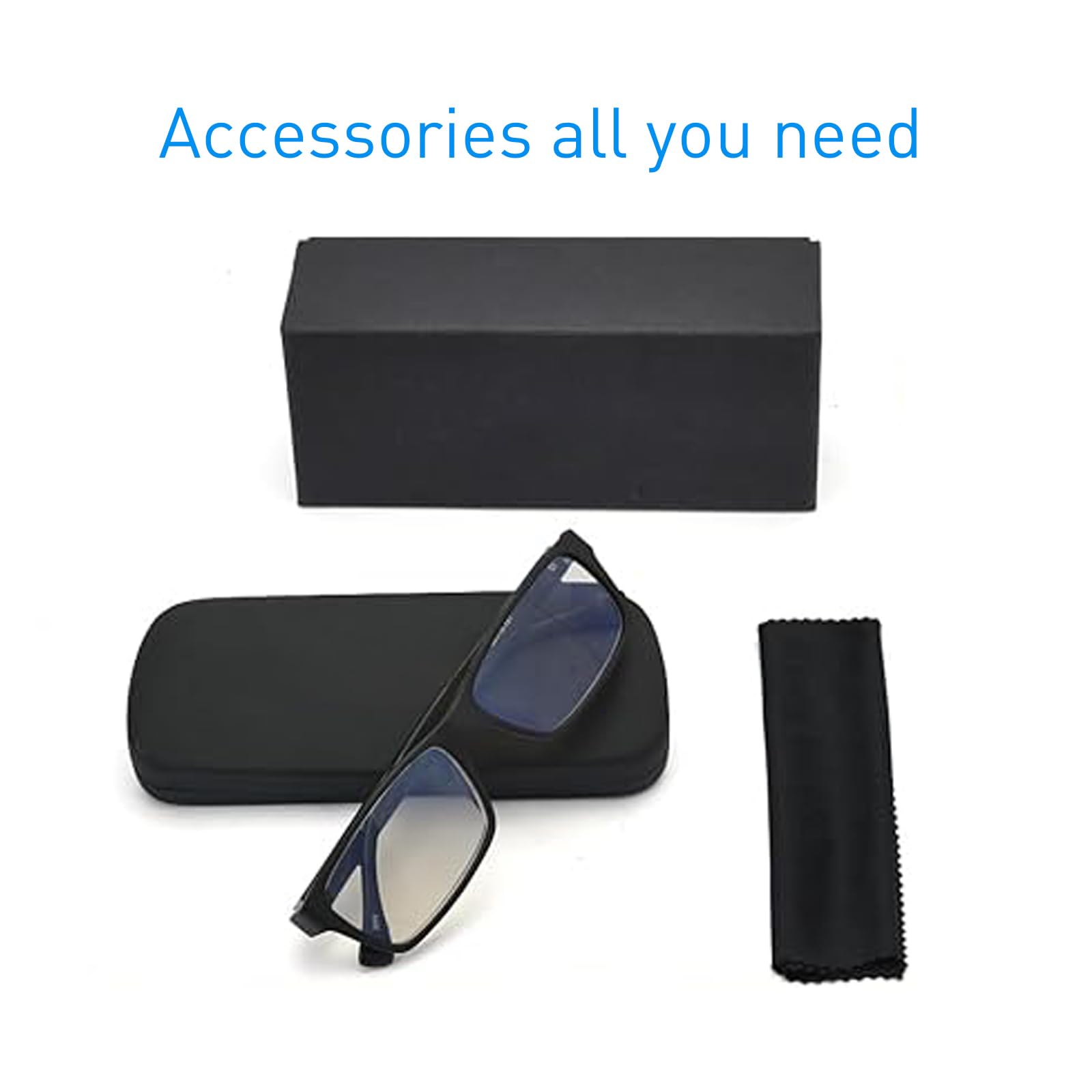Lesebrille mit Blaulichtfilter, TR92-Gestell, ultradünne Gläser, leicht, Einstärkenbrille für Computer, Smartphones und PC, inklusive Brillenetui