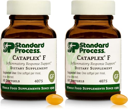 Standard Process Inc. Cataplex F - Whole Food Supplement, Metabolism, Skin Health and Hair Health with Vitamin B6, Flaxseed Oil - 60 Softgels (Pack of 2)