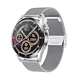 HCPJY 415 * 415 HD Full Touch Bluetooth Appel Smart Watch Hommes Fitness Horloge Multi Cadran Fréquence Cardiaque Smartwatch para iOS Android Montre Intelligente (Taille único, Cuir Noir1)