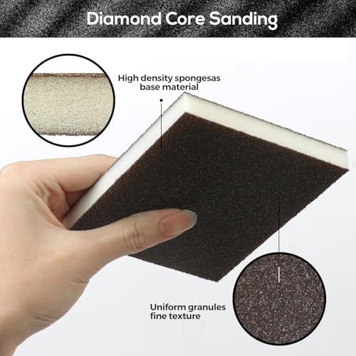 STEBRUAM 6 Stück Schleifschwämme 120 Körnung | Schleifpads für Multifunktionswerkzeuge | Ideal für Holz, Metall & Auto | Wasserdicht & Langlebig | DIY, Renovierung & Polieren