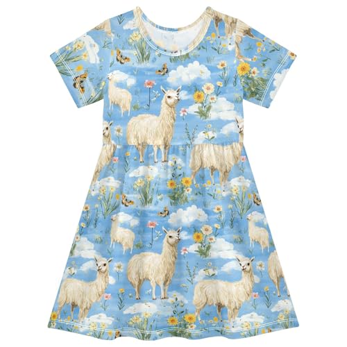 Girls Princess Dress Short Sleeve Swing Casual Birthday Party for Girls'