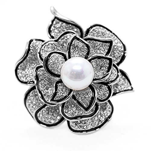 Merdia Sparkly Flower Brooch Pin for Women with Beautiful Created Crystal