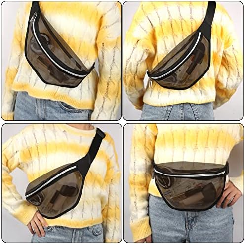 Clear Fanny Pack,TPU Clear Crossbody Bag Stadium Approved,Clear Purse Transparent Adjustable Belt Bag for Women,Men,Sports Events,Travel,Shopping and Outdoor(Black) 3 Clear Fanny Pack,TPU Clear Crossbody Bag Stadium Approved,Clear Purse Transparent Adjustable Belt Bag for Women,Men,Sports Events,Travel,Shopping and Outdoor(Black)