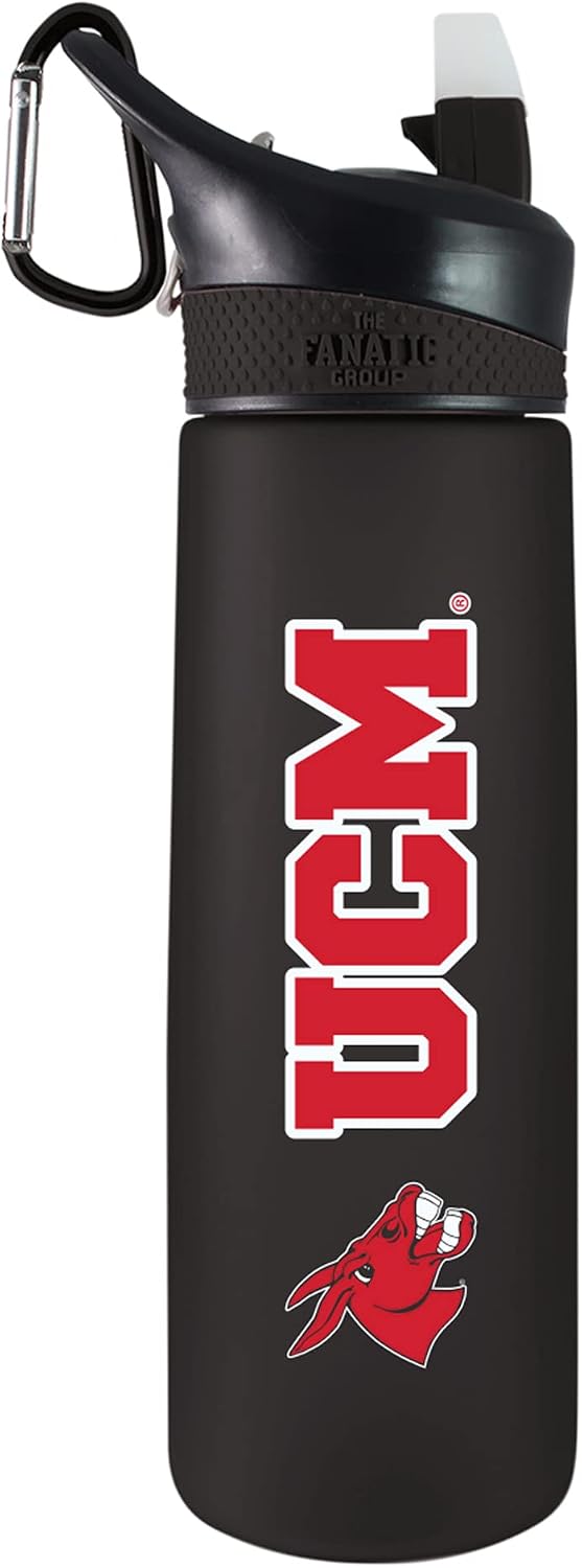 Central Missouri Mules Tritan Plastic Frosted Sport Bottle, Design-1 - Black