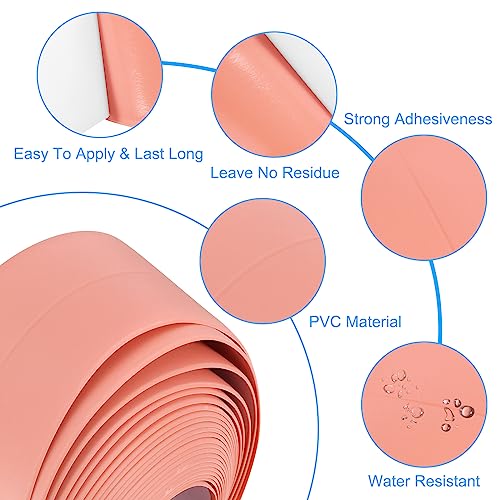 Image of uxcell Waterproof Seal Caulk Strip Tape Self Adhesive, 1pcs 10.5 Ft L x 1.5 inch W PVC Sealing Tape Caulking Tape for Kitchen Countertop, Bathroom, Toilet, Bathtub Floor Wall Corner, Pink