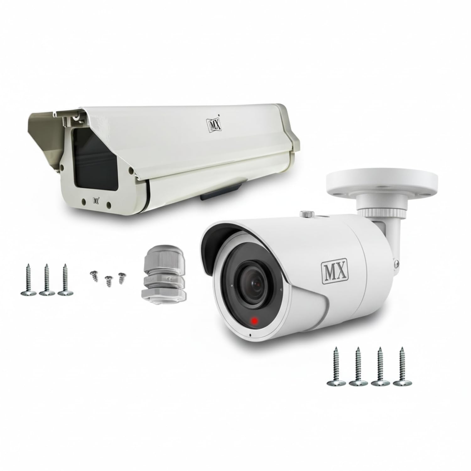 mx outdoor wifi cctv dust cover ip66 weatherproof housing with dummy cctv bullet camera red led light battery operated fake security camera for home & office