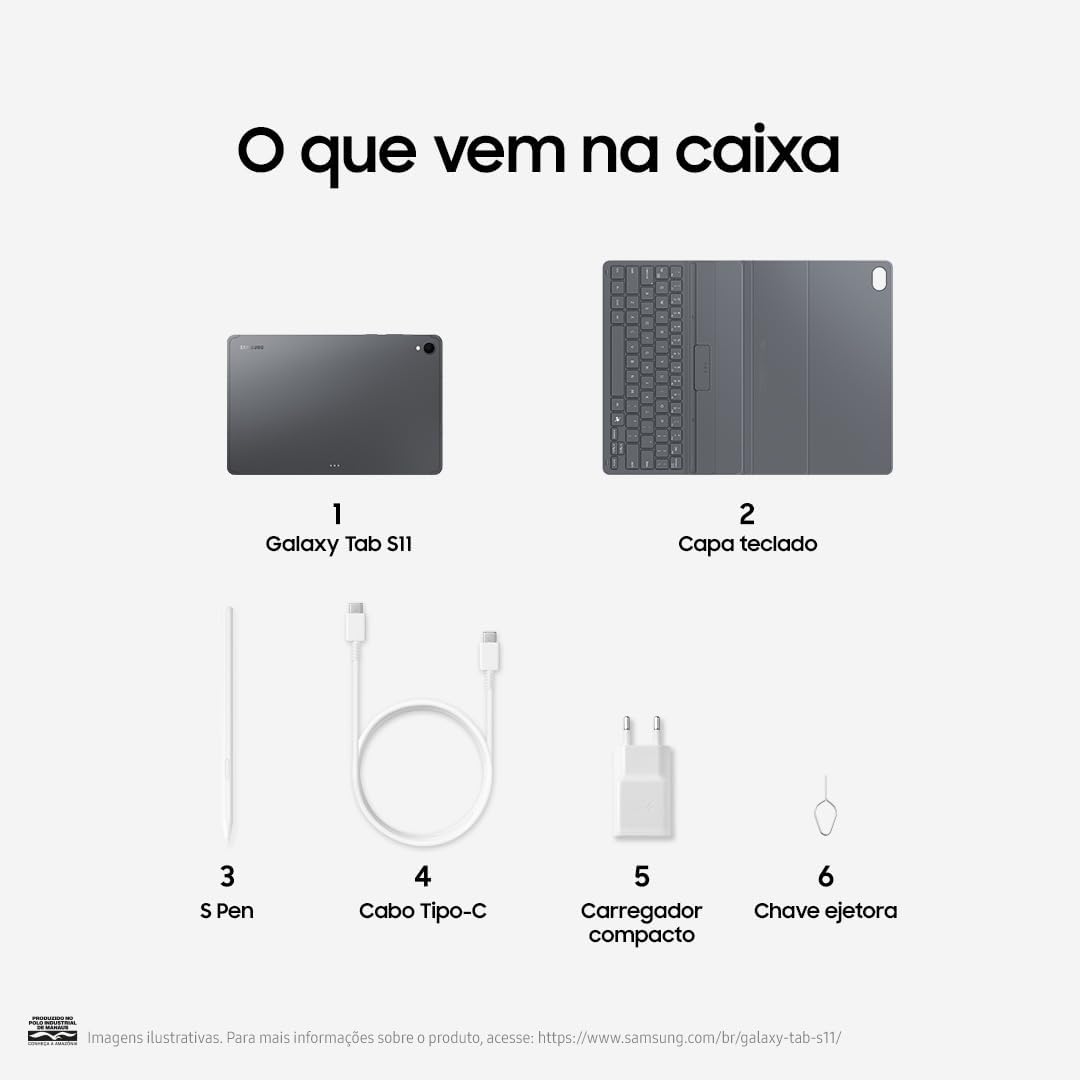 Tab Samsung Galaxy S11 Cinza, 256GB, 12GB 11" Camera 12MP, WiFi