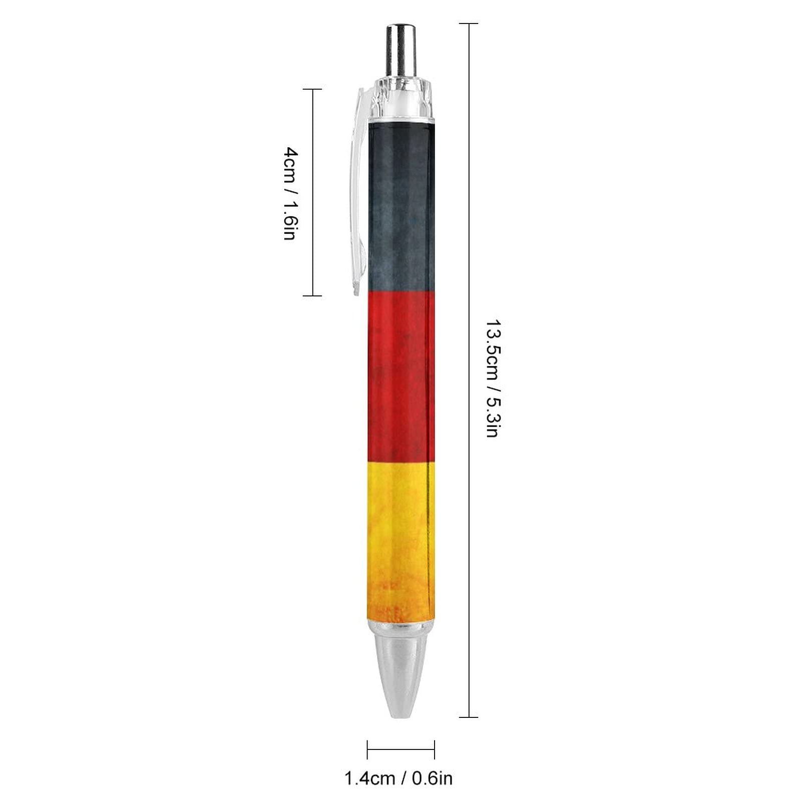Novaj Retro-Kugelschreiber Mit Deutscher Flagge – Einziehbare Kulis Mit Schwarzer Tinte, Bequemer Griff & Clip | Ideal Für Büro, Schule & Als Geschenk