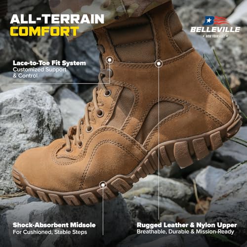 Image of Belleville Khyber TR550 8 inch Tactical Boots for Men, AR 670-1 Compliant