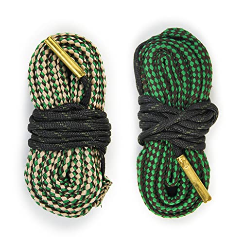 GUGULUZA Gun Snakes, 2 Pcs Rifle Cleaning Rope Gun Cleaner Brush for Various Caliber, Compact Gun Cleaning Supplies for Handgun, Shotgun (.22, .223, 5.56mm and .30, .308, 7.62mm for Rifles)