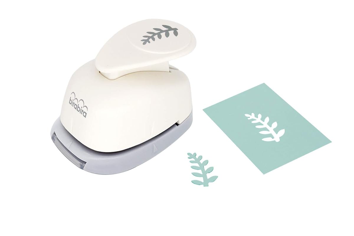 Bira 1 inch Rock Fern Shape Lever Action Craft Punch for Paper Crafting
