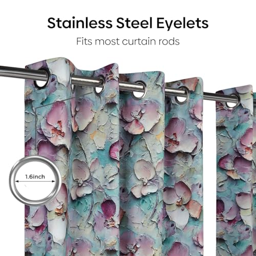 Image of haus & kinder Digital Printed Cotton Window Curtain 5 Feet Long Pack of 2 Window Curtains, 5 Feet Curtain for Window (Soft Impression, Multicolor 130x152 CM)