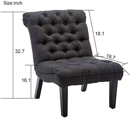 Miniatura 2 de Haobo - Sillas decorativas sin brazos con botón copetudo para sala de estar o sala de recepción (juego de 2) silla de sala de estar, gris