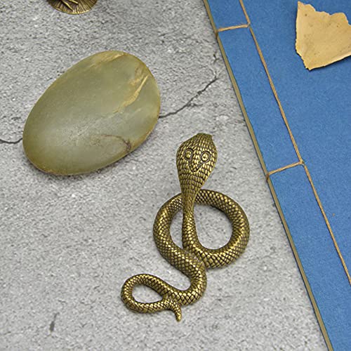 Bronze Cobra Zodiac Snake Statue Miniature Figurines Copper Desk Decor Tea Pets Ornament Brass Paperweight Craft #TOP7
