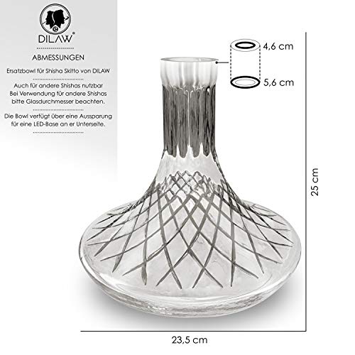 DILAW® SKITTO X Shisha Bowl Glas Ersatzglas Big Bowl ohne Gewinde Passend auf Shisha-Modelle mit Einer Außendurchmesser… – Bild 8