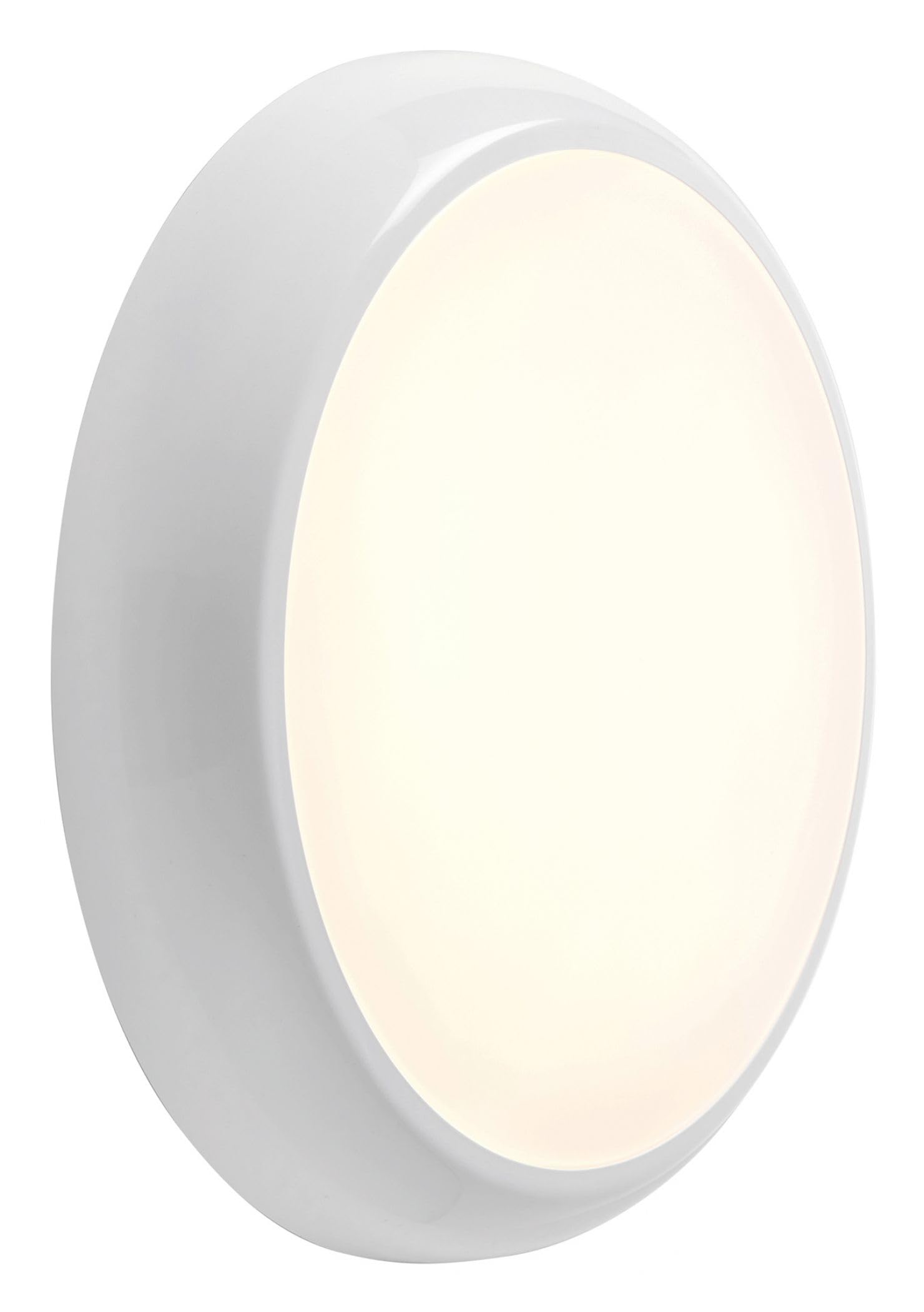 Saxby 103936 HeroPro Mini CCT Tri Wattage LED Bulkhead, Gloss White, IP65, Microwave