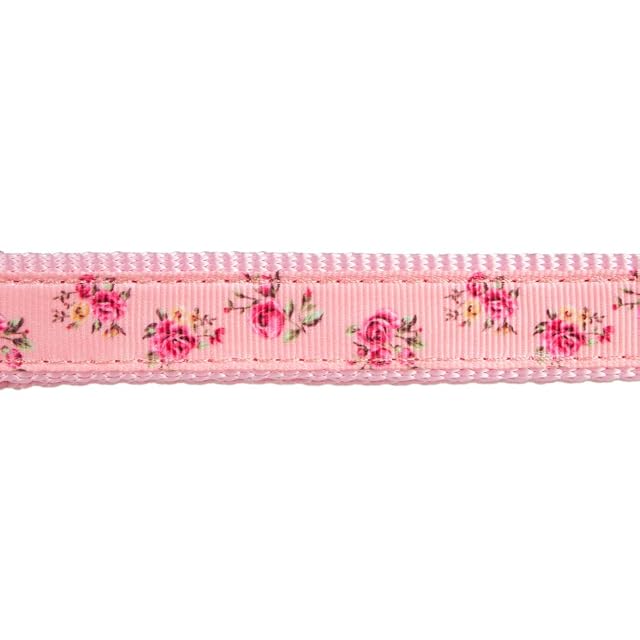 Foto 6 de 7 de YUDOTE Collar de perro ajustable de nailon rosa pequeño con cinta estampada floral para cachorros