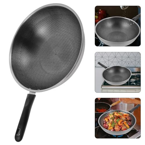 Sartén Wok de acero inoxidable antiadherente 32 cm con mango miniatura 7