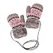 Kinder Strickhandschuhe Fäustlinge Kinderhandschuhe Fingerhandschuhe Fausthandschuh Halshandschuhe Plüsch Winterhandschuhe für Outdoor-Aktivitäten, Jungen und Mädchen Fannyfuny