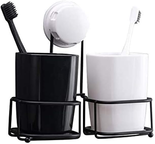 Suction Wall Mounted Toothbrush Holder Set Cup, Bathroom Storage Wash Tooth Box(D)
