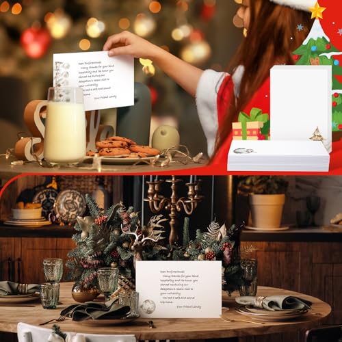 Image of Spiareal 100 Pcs Blank Note Cards Index Card, White, 4 x 6 in, Christmas