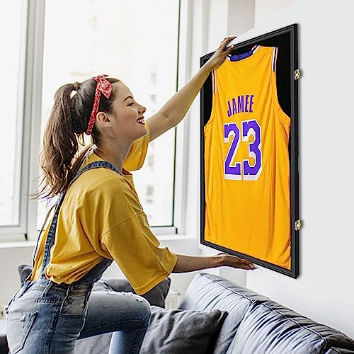 Nice C Jersey Frame Display Case, Jersey Shadow Box Display Case, Football Jersey Display Case, with 98% UV Protection, Hangers and Hookers, Valet Pinboard, Acrylic, Basketball (3 Pack) - Image 3