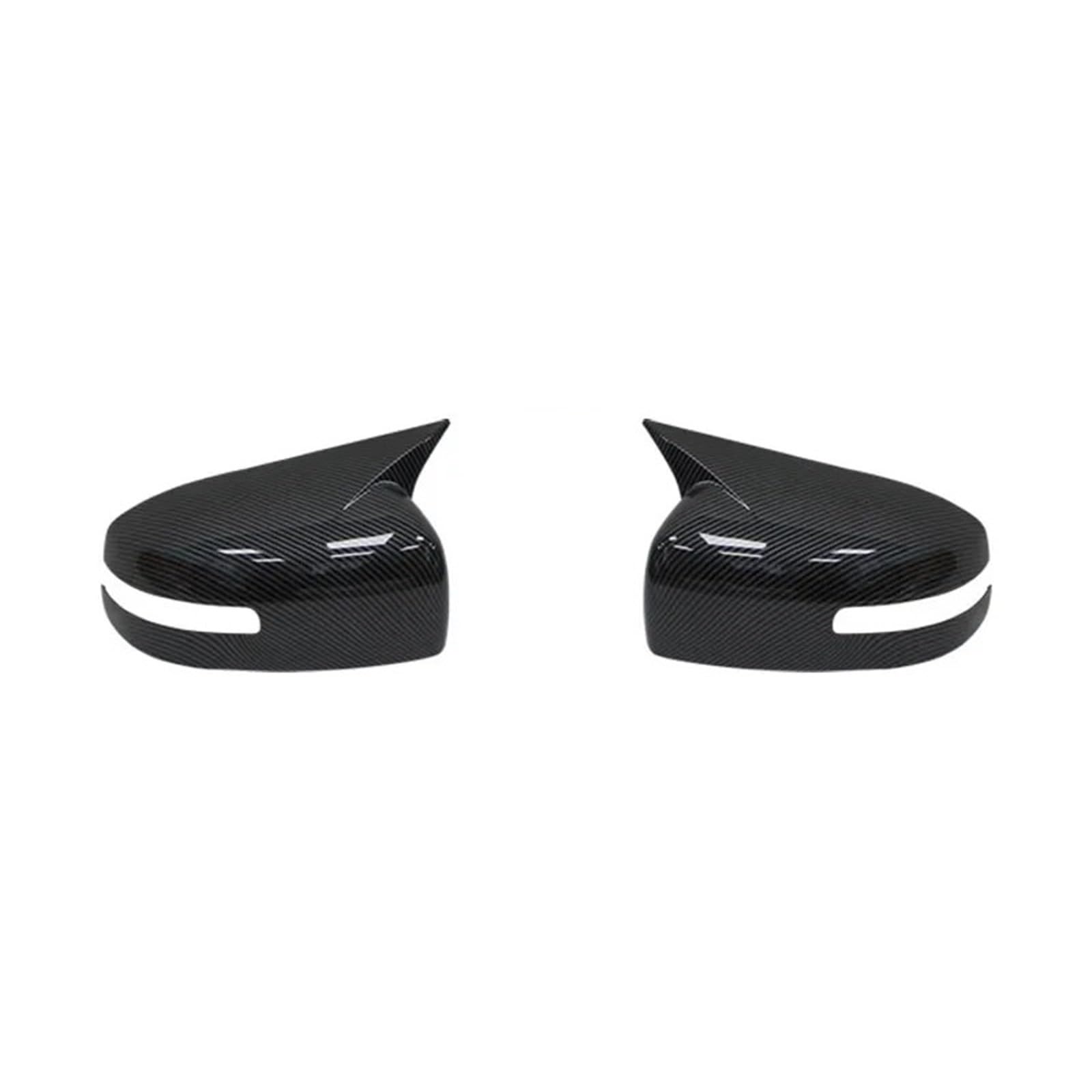 Wing Mirror Cover Caps for Mitsubishi for Lancer X 10 EX for EVO 2013-2016 Black Carbon Side Door Rearview Mirror Cover Cap Trim Shell Sticker Car Styling(Carbon Look)