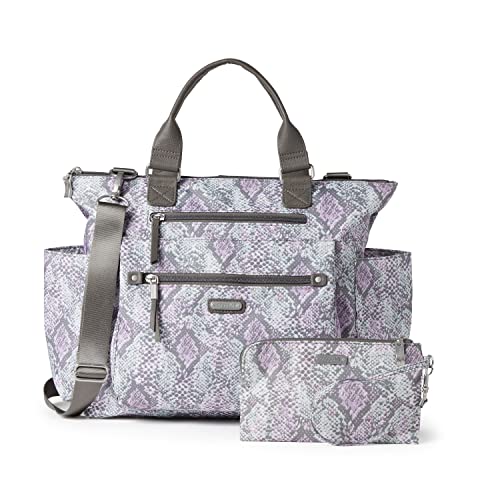 Baggallini, Mochila convertible 3 en 1 con pulsera RFID para teléfono para Mujer, Blush Python, Talla única Cover
