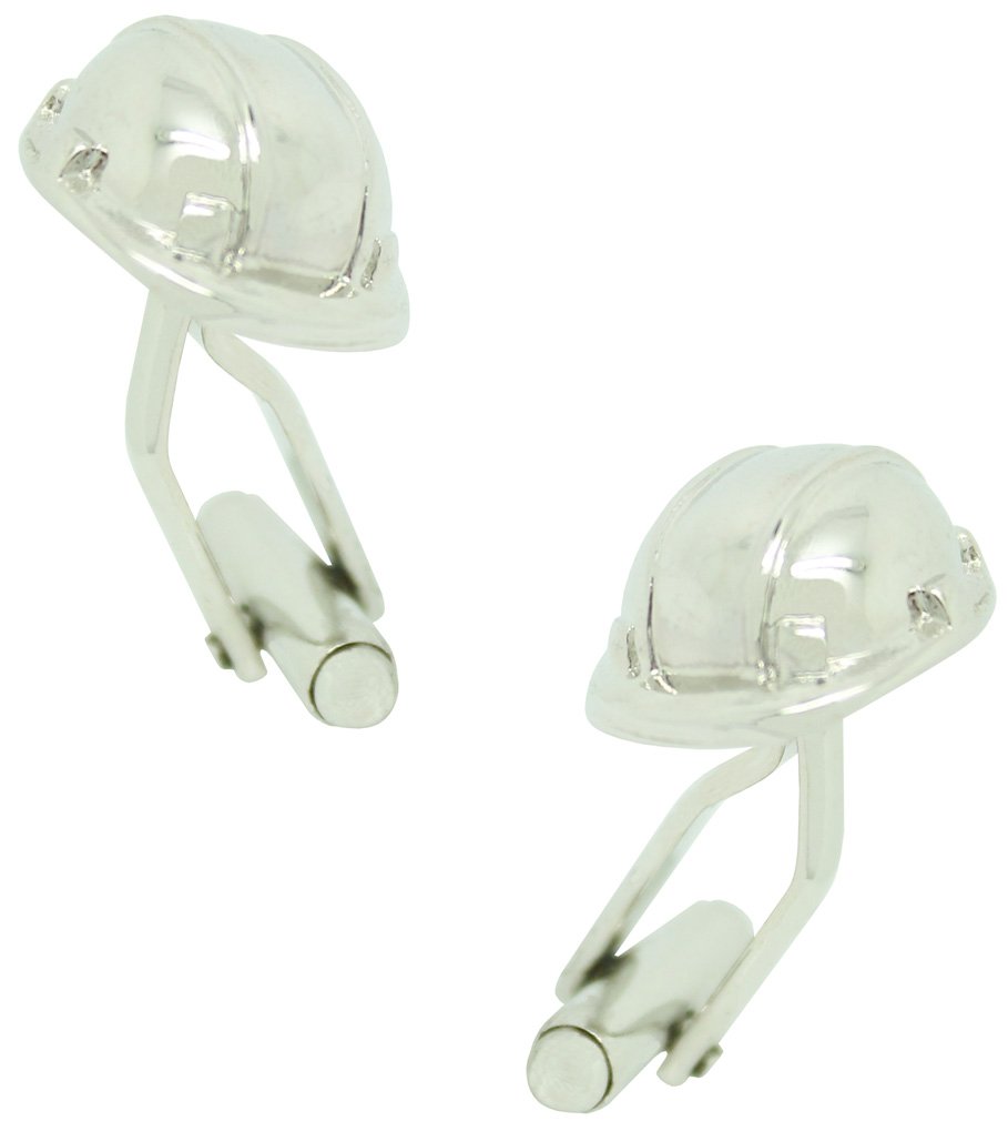 MasGemelos Site Helmet Cufflinks Silver, Alloy Steel, without stone