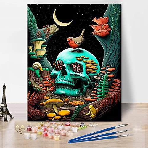 Short Hair Girl Paint by Number for Adults Beginner Stars Moon Picture DIY Painting by Numbers Kits for Adults Kids Canvas Gifts Arts Crafts for Home Decor 16 x 20 inch (Without Frame)