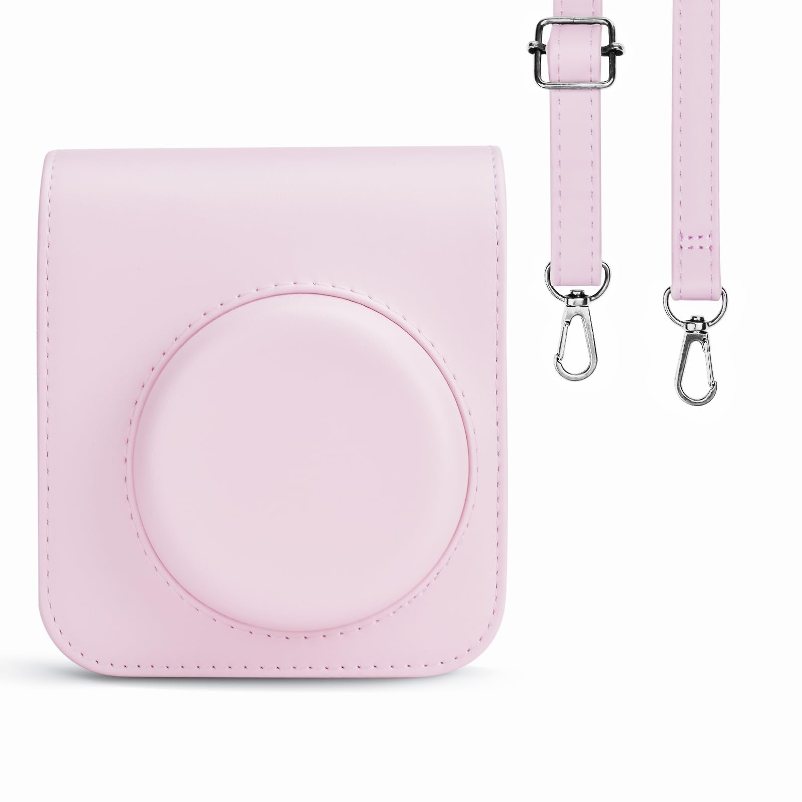 Rieibi Camera Case Compatible with Fuji Instax Mini 12 - Carry Case for Fujifilm Instax Mini 12 Instant Camera - mini 12 Bag Cover with Strap - Pink