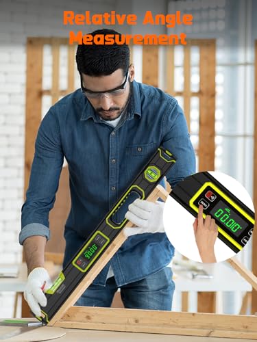 Image of Mecurate 24-Inch Digital Level, Large Electronic Inclinometer with Backlit LCD, ±0.1 Accuracy, Magnetic Electronic Torpedo Level, High Accuracy Angle Finder for Construction Carpentry DIY Projects