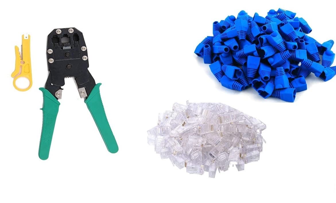 WILDCROC RJ45 Crimping Tool CONNECTORS with 25PCS CONNECTORS and 25PCS Blue Connector Covers (B0BN5HFM3F) Amazon Price History, Amazon Price Tracker