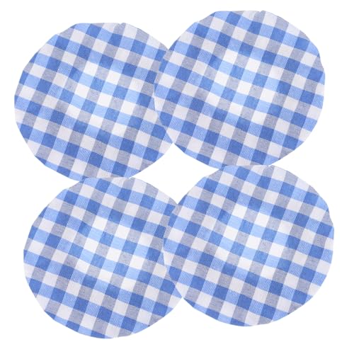 OKUMEYR 4Pcs Reusable Cloth Lid Covers for Sourdough Starter Jars Elastic Breathable for Jars for Baking and Tea Storage Unbleached Material