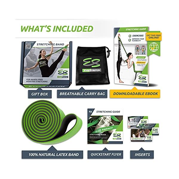 EverStretch-Ballet-Stretch-Band-Premium-2-Layer-Dance-Stretch-Band-for-Hands-Free-Flexibility-Training-Ballet-Band-Stretching-Equipment-for-Dance-Cheer-and-Gymnastics EverStretch Ballet Stretch Band Dance Equipment: 2-Layer Latex Dance Stretch Band for Flexibility Training. Stretch Bands for Dancers. Stretching Bands for Flexibility, Cheer, Pilates and Yoga.