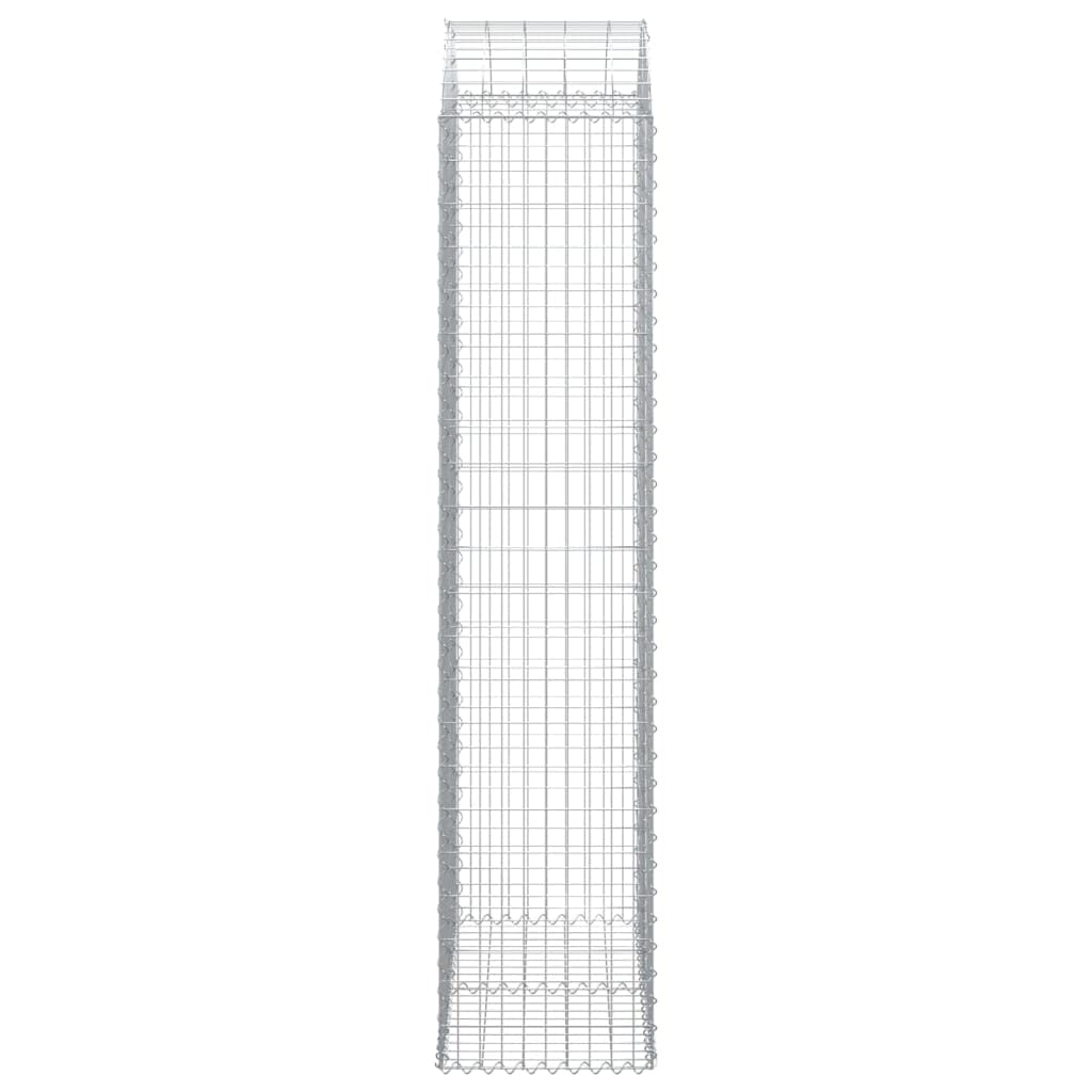 Gewölbter Gabionenkorb, Dekorative und Schallisolierende Barriere, Korrosionsbeständiges Verzinktes Eisen für Den Garten (100 x 50 x 220/240 cm)