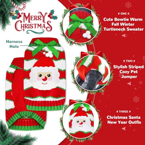 SKXEO Christmas Dog Sweater Dress with leash hole, Save pattern Xmas Ugly Pet Cat Puppy Jumpers For Small Medium Dogs Winter - Image 3