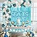 JOYMEMO Sea Bridal Shower Party Decorations - All I Sea is Love Balloon, Fringe Curtain, Seashell Banner, Blue Beach Balloon Garland Arch Kit, Bachelorette Wedding Engagement Party Supplies