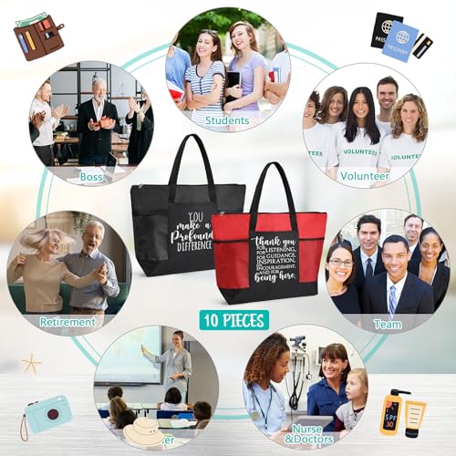 Image of Paterr 10 /20 /30 Pcs Thank You Tote Bags Bulk for Women Appreciation Gift for Employee Teachers Coworker Cna Nurse Staff
